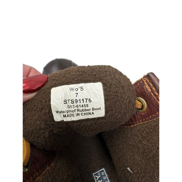 Sperry Top-Sider Brown Leather Rubber Salt Water Insulated Duck Boot Women's 7 - Picture 6 of 7